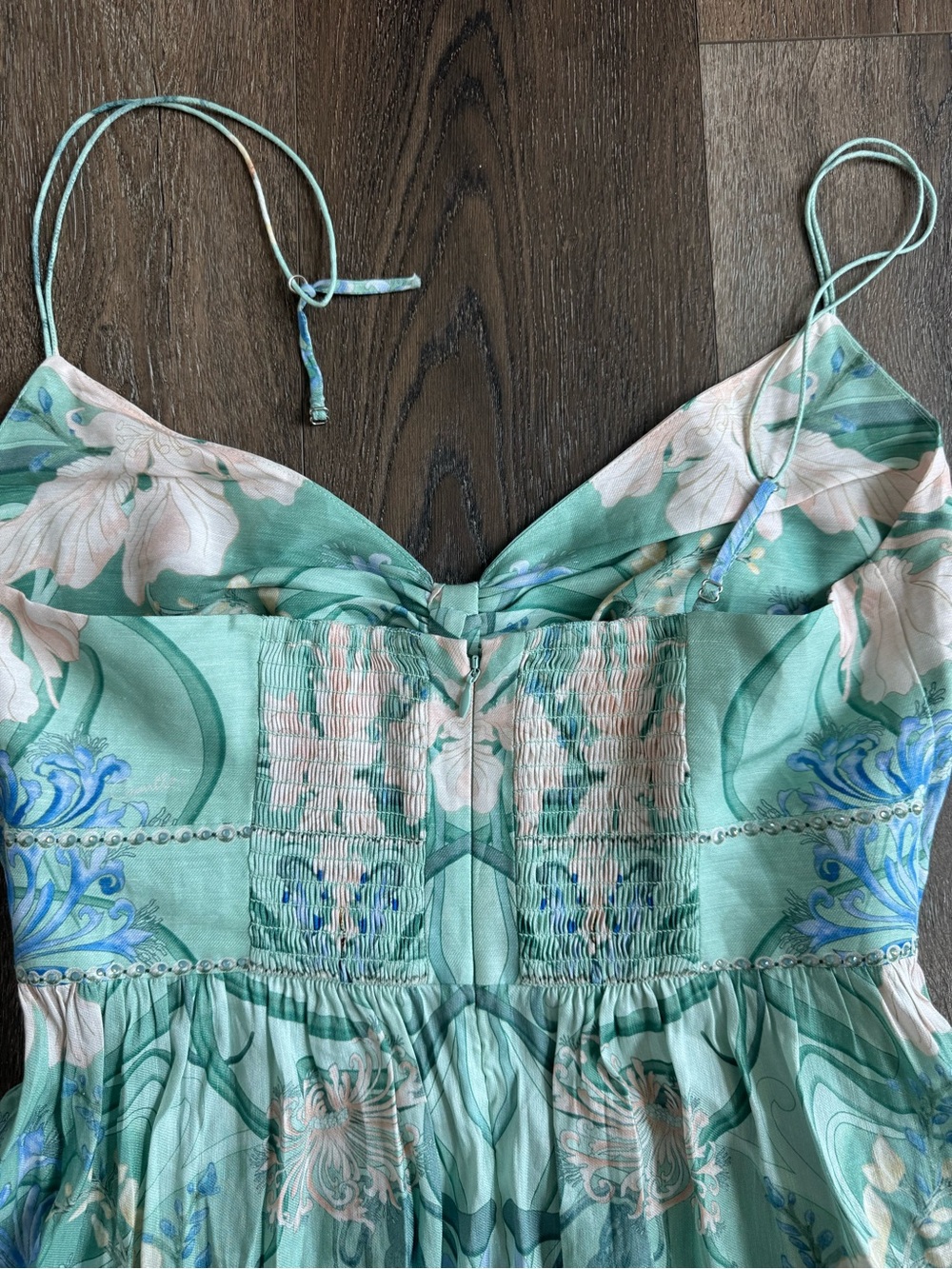 Camilla Floral Twist Cutout Maxi Dress in Mint Green Size Small - Picture 13 of 13